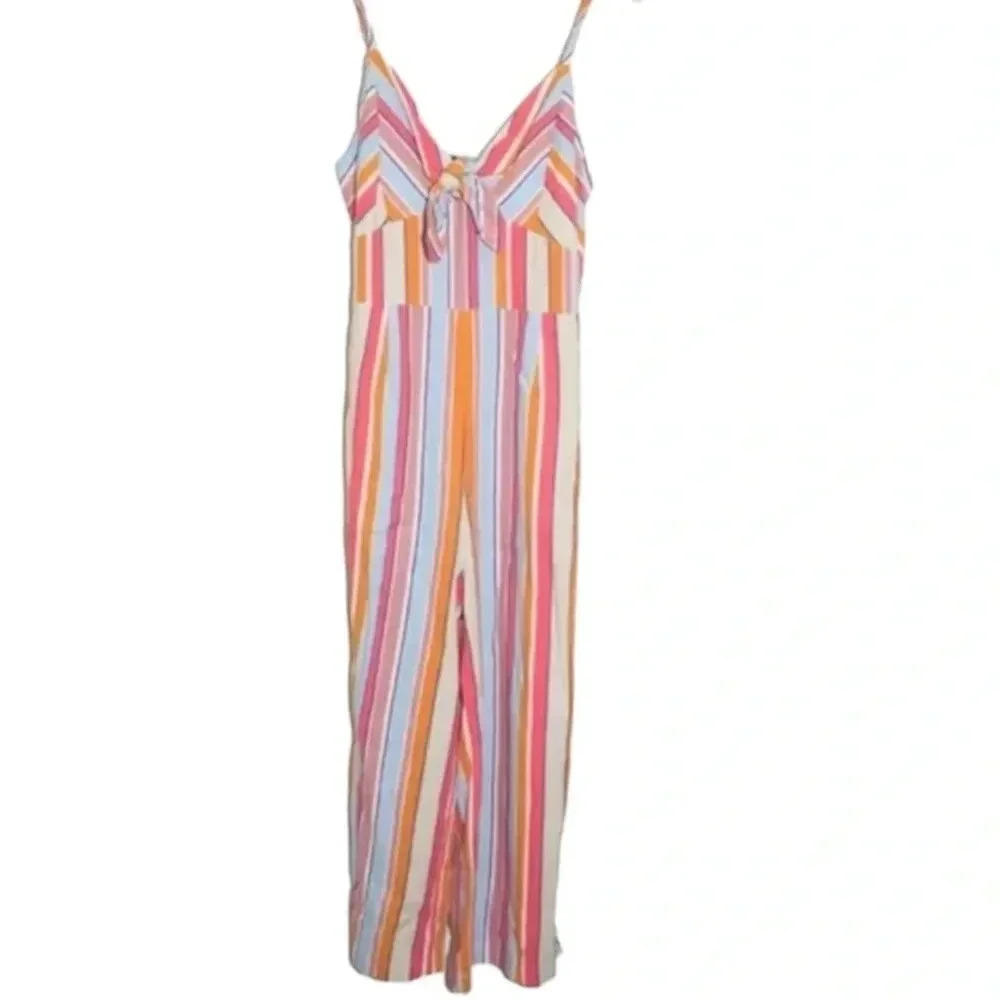 Sweet Rain multi color striped blend jumpsuit size Medium